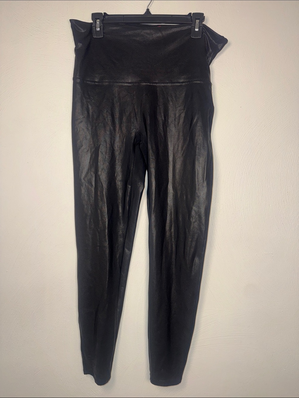 SPANX Faux Leather High-Waist Leggings in Black